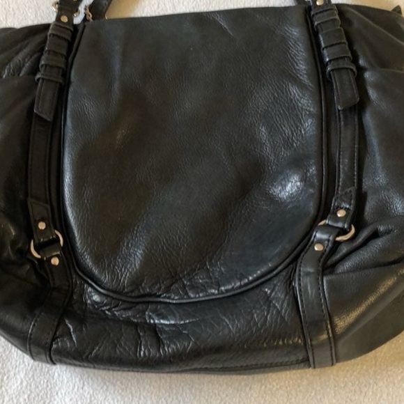 Olivia Harris Black Leather Shoulder Hand Bag Large - Picture 3 of 6